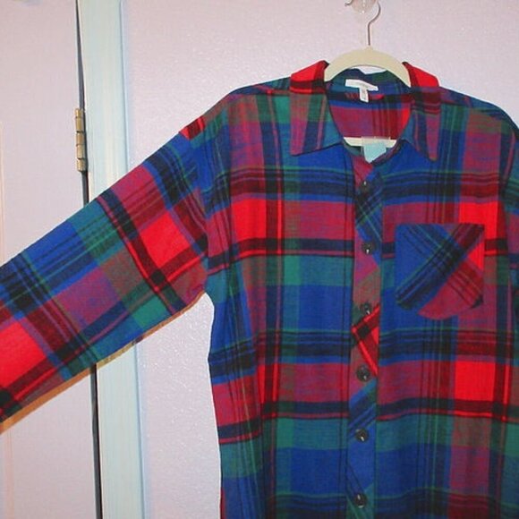 Maurices Patchwork Plaid Flannel Shirt Size S Button Up Oversized Artsy NWT - Picture 4 of 11